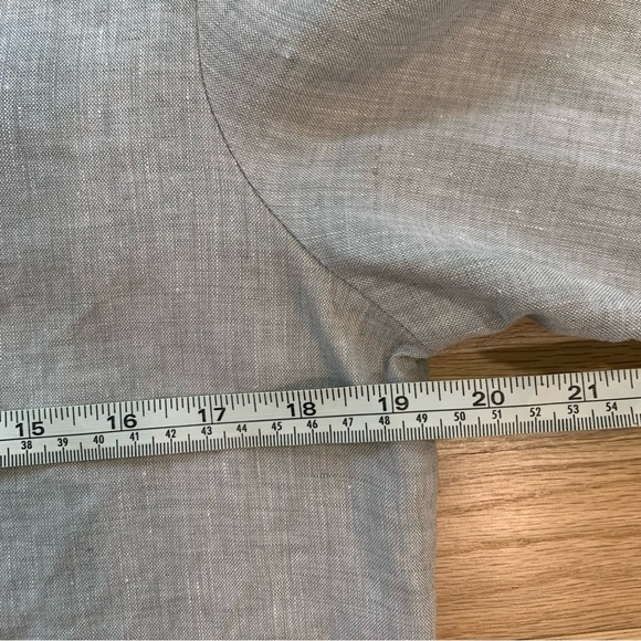 Garnet Hill 100% Linen Lace Inset Top Blouse Button Popover Top Size 8 - Picture 8 of 9